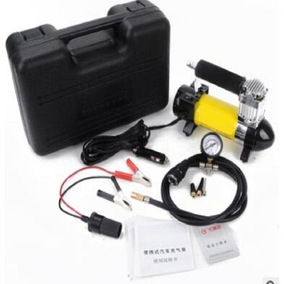 Желтый высокообъемный компрессор воздуха 3 удара 12v в одном компрессоре воздуха удара